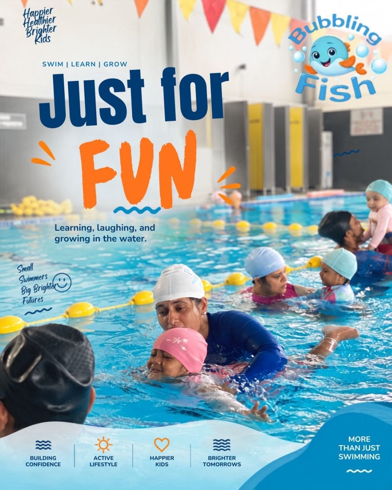 More Than Just Swimming. Built For Fun, Confidence & Growth. 💙🌊
At The Bubbling Fish, every splash has a purpose.
From temperature-controlled indoor pools and a safe learning environment to India's leading infant and toddler swim coaches, we've created a space where children can learn, play, and thrive.
Because swimming isn't just about learning a skill—it's about building confidence, staying active, making friends, and creating happy memories that last a lifetime.
One mission. Endless fun. Countless milestones. 🐠✨
Ready to introduce your little one to the joy of swimming?
📩 DM us to explore our upcoming batches across Bengaluru.
#TheBubblingFish #MoreThanJustSwimming #KidsSwimming #WaterConfidence
infant swimming, toddler swim lessons, kids swimming Bangalore, water confidence, water safety, indoor swimming pool, temperature controlled pool, child development, active kids, learn to swim